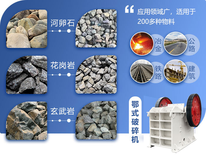 顎式破碎機(jī)可以破碎的物料種類 顎式破碎機(jī)